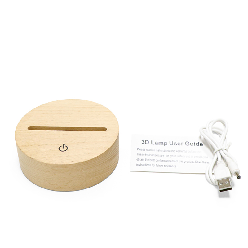 16色RGB AAバッテリー駆動の木製LEDベースリモート付き