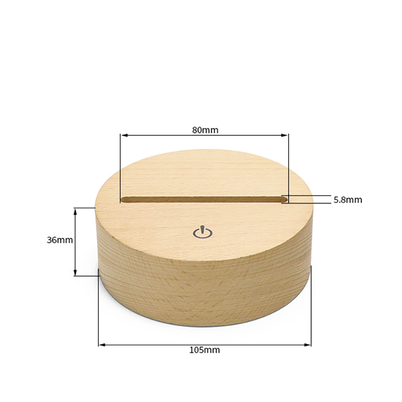 16色RGB AAバッテリー駆動の木製LEDベースリモート付き