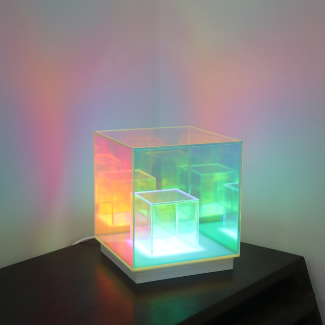 USBキューブ3DアクリルランプカラフルなLEDルームナイトライトベッドルーム 