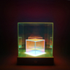 USB充電可能なカラフルな3Dホログラフィックアクリルランプと木材ベース