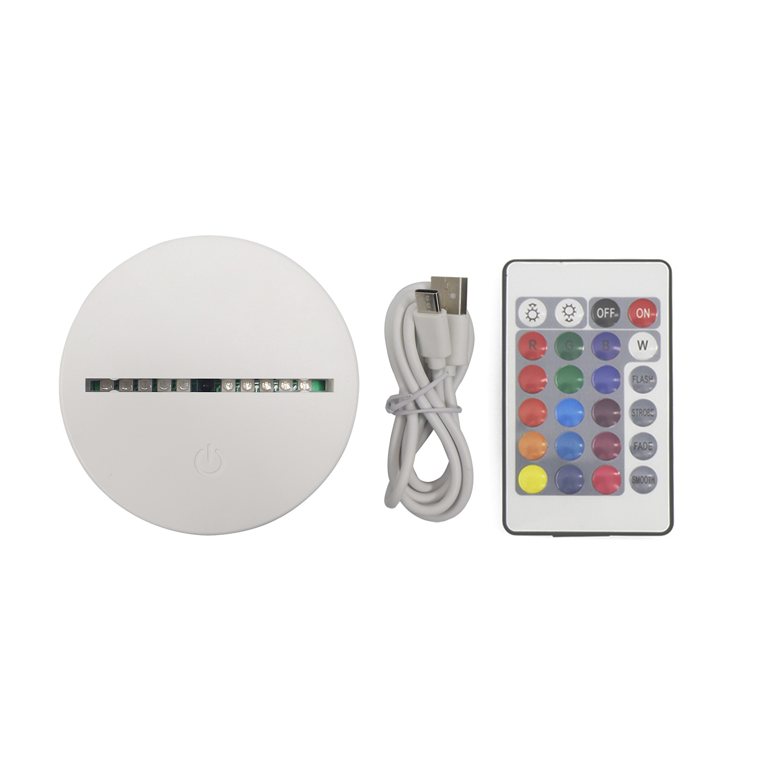 白い丸いABS RGBアクリルLEDライトベース