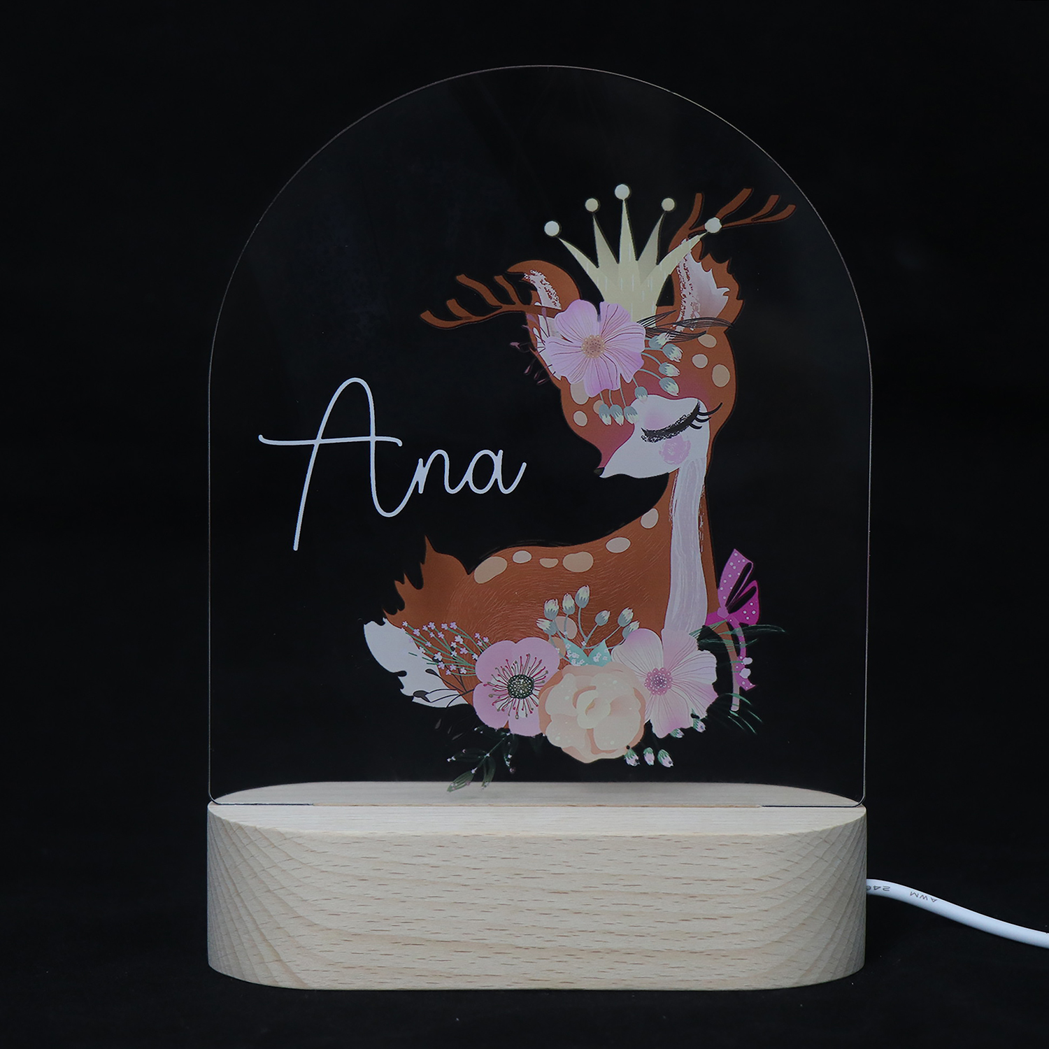 カスタム名UVアクリルランプ小動物USBナイトライト