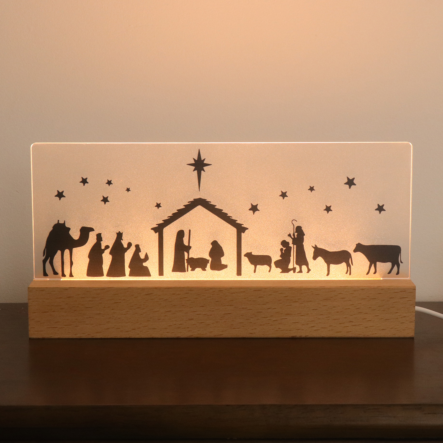 クリスマスnachtlampjeイエスアクリルUVナイトライトランプ