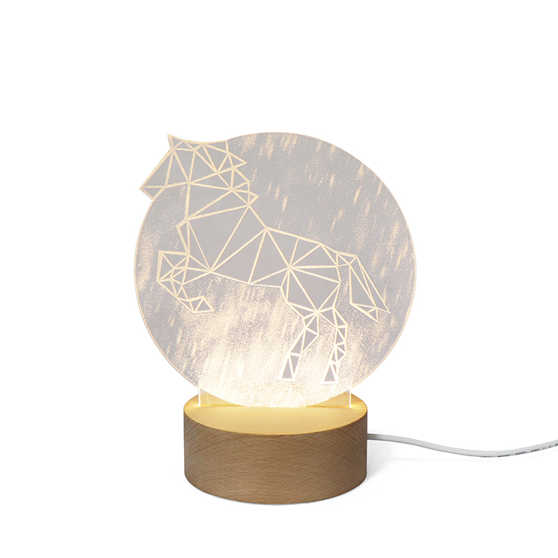 ユニコーンアクリルLED保育園ナイトライトナイトランプテーブルベッドルーム用