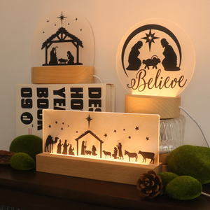クリスマスnachtlampjeイエスアクリルUVナイトライトランプ