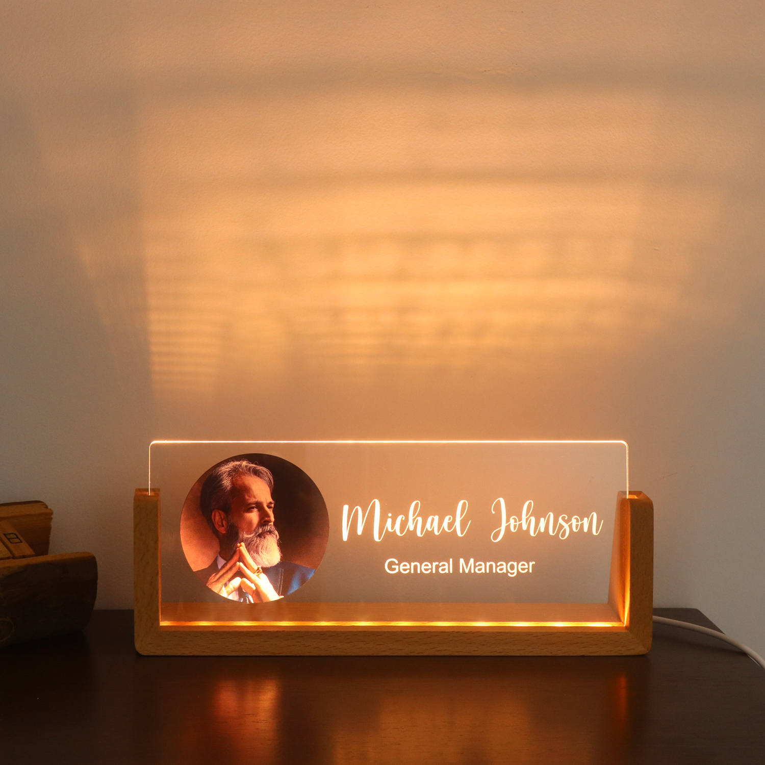 アクリルナイトライトU字型ブラケットカスタムフォトフレームライト